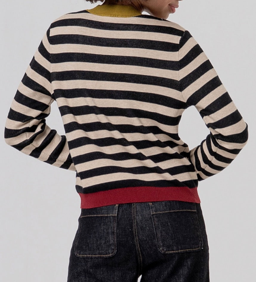 Maglione girocollo a righe Surkana