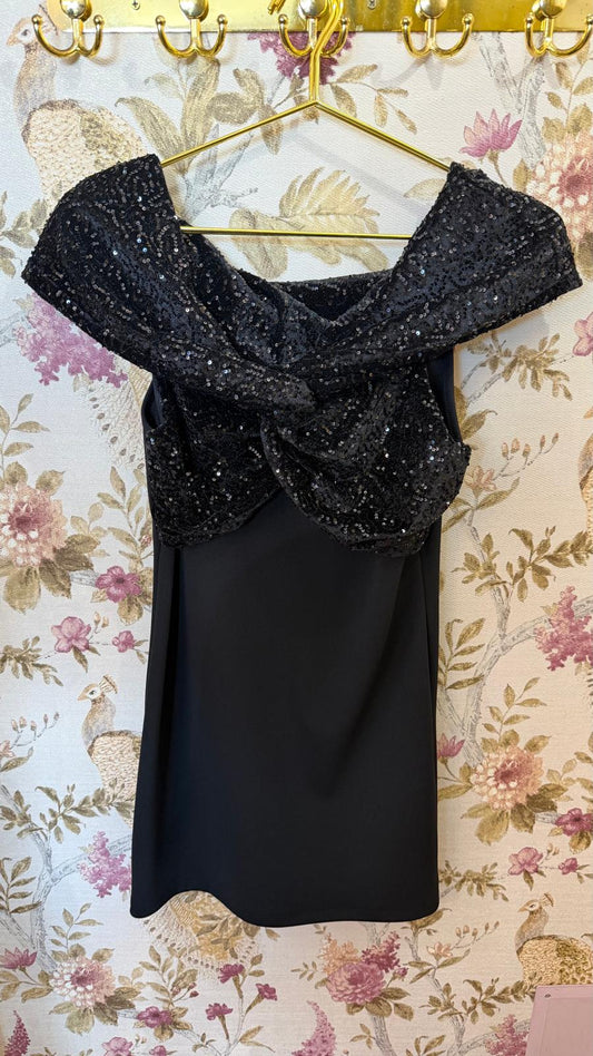 Tubino incrocio paillettes