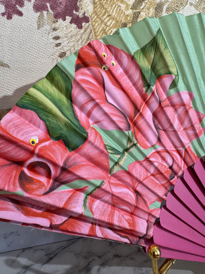 Ventaglio Seta dipinto a mano nel tessuto