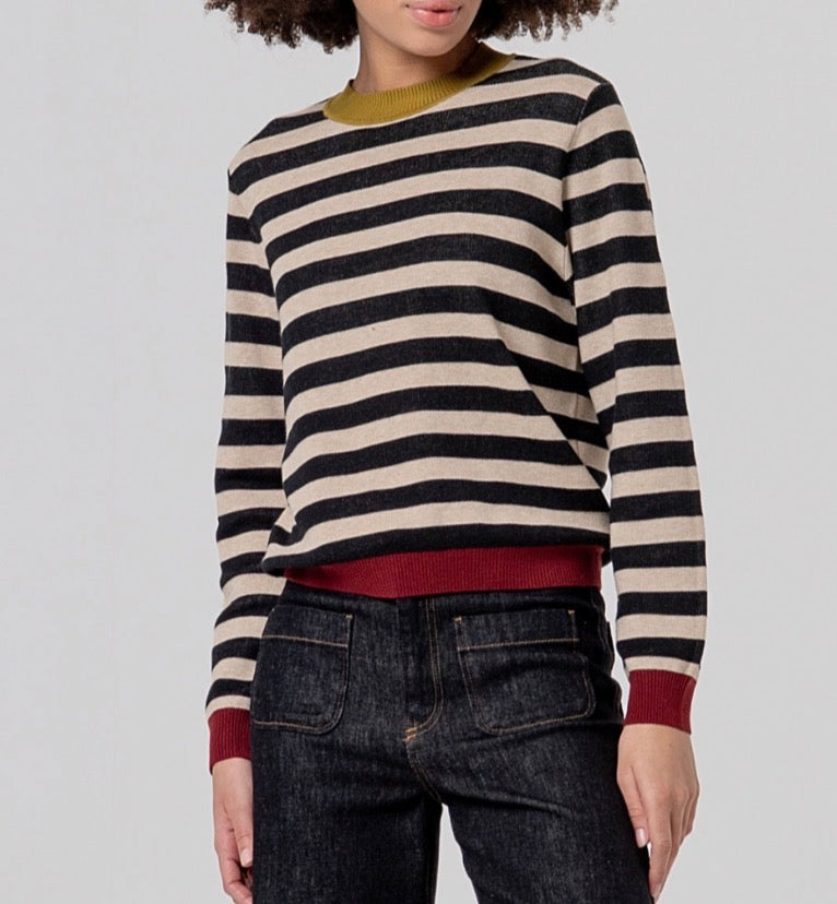 Maglione girocollo a righe Surkana