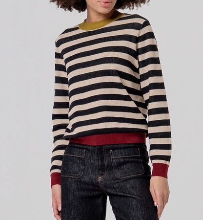 Maglione girocollo a righe Surkana