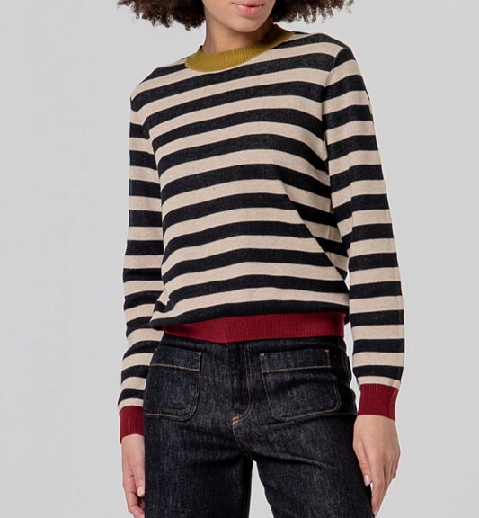 Maglione girocollo a righe Surkana