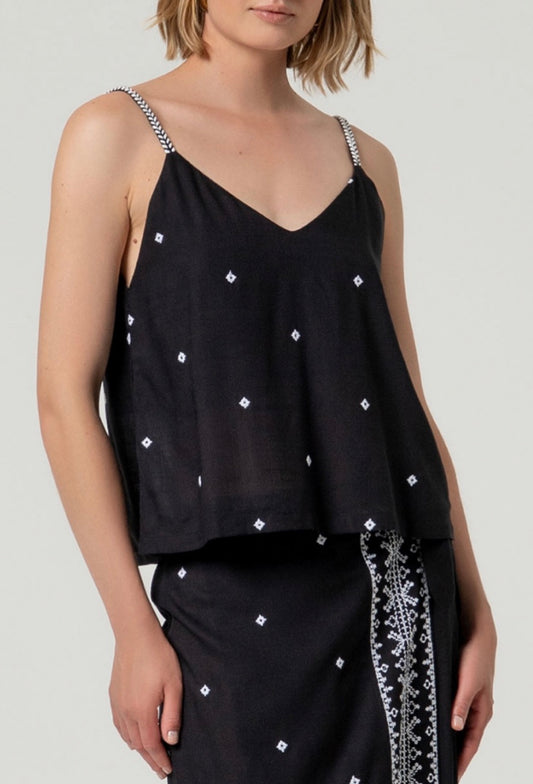 Top a spalline ricamato Surkana.