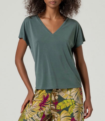 T-shirt maniche corte con scollo a V Surkana
