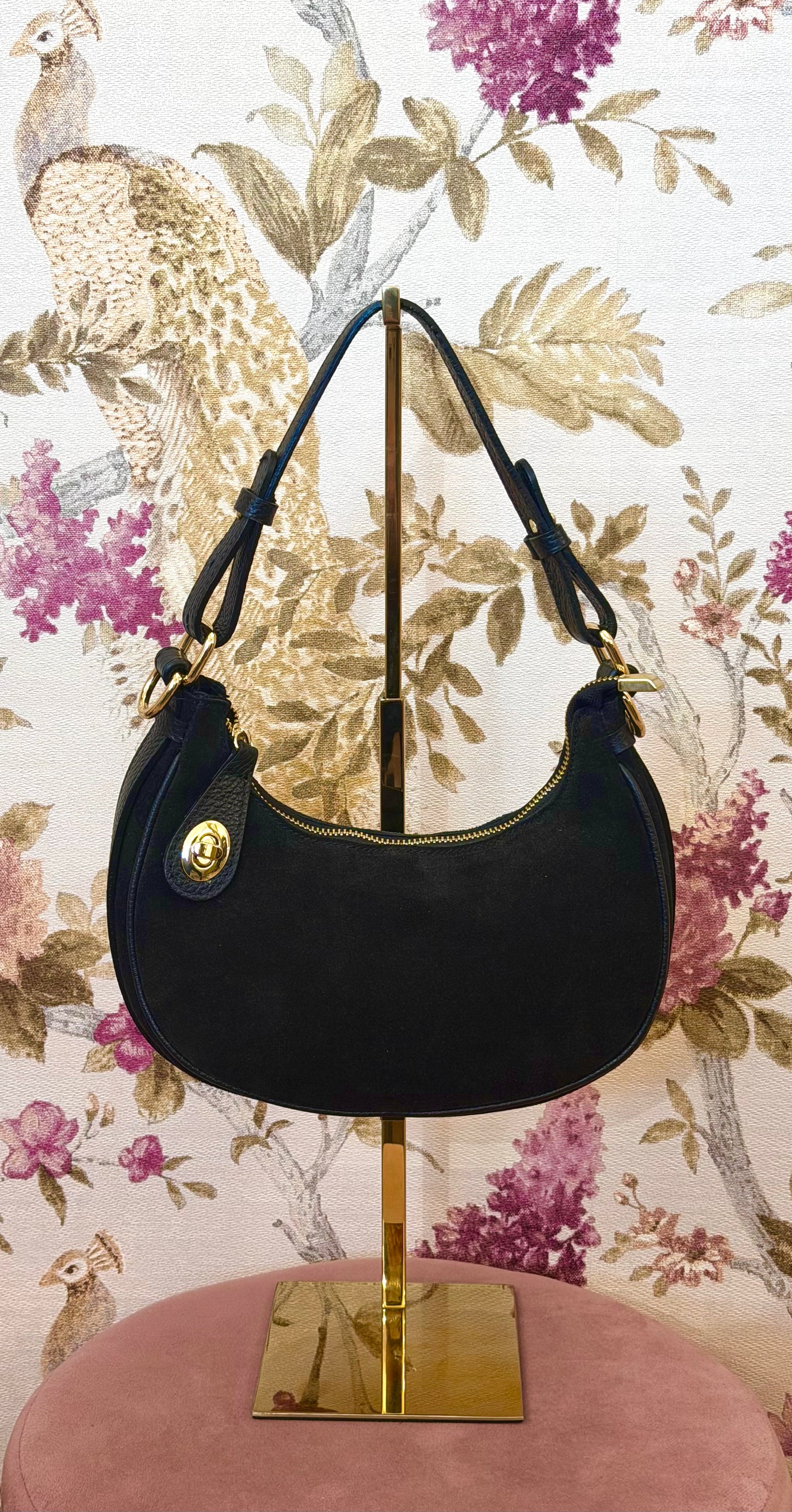 Borsa mezzaluna camoscio