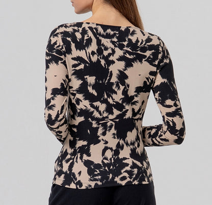 T-shirt con collo asimmetrico stampata Surkana