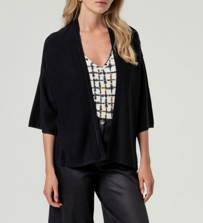 Cardigan aperto maniche a 3/4
