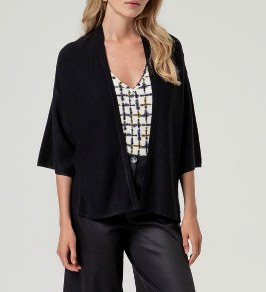 Cardigan aperto maniche a 3/4