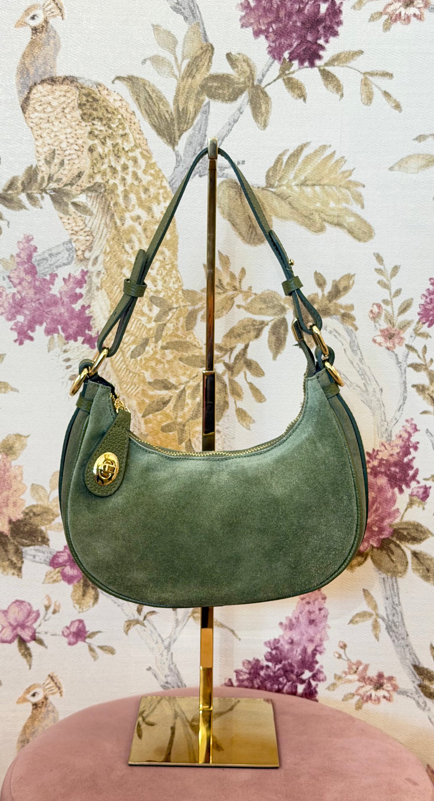 Borsa mezzaluna camoscio