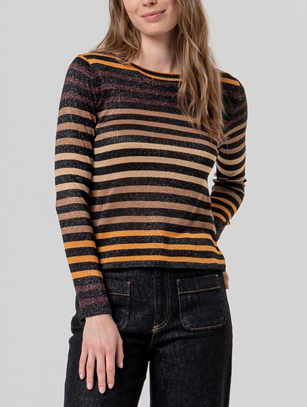 Maglione girocollo a righe Surkana