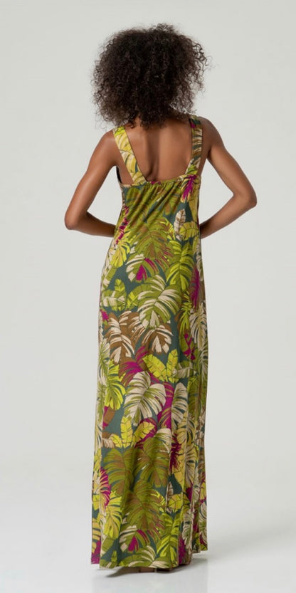 Vestito a spalline lungo Verde