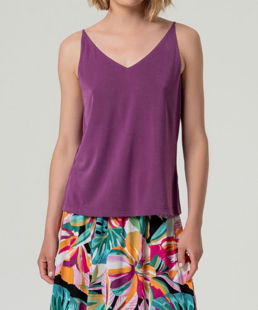 Top a spalline con scollo a V Surkana