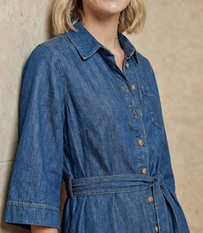 Vestito camicia lungo Azzurro