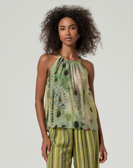 Top a spalline con scollo halter
