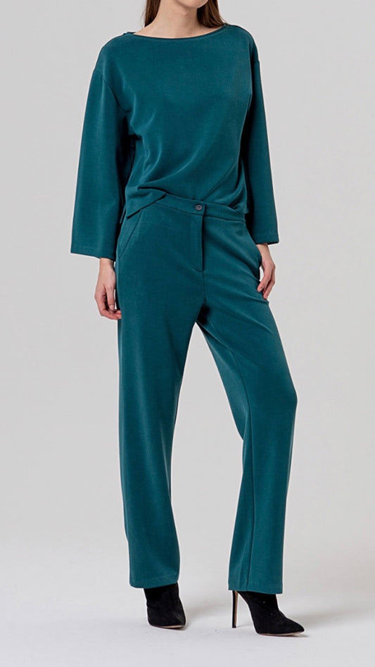 Pantalone dritto in maglia di modal Surkana