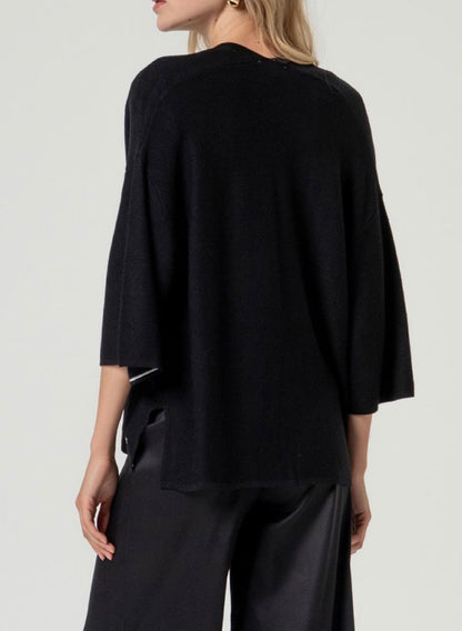 Cardigan aperto maniche a 3/4