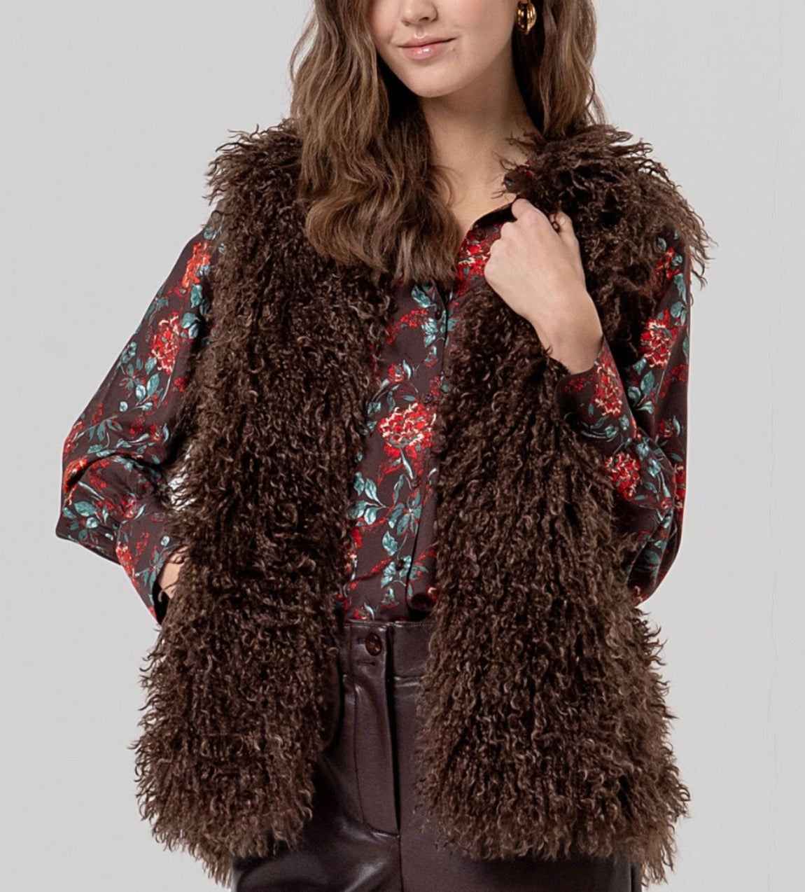Gilet in pelliccia a pelo lungo Surkana