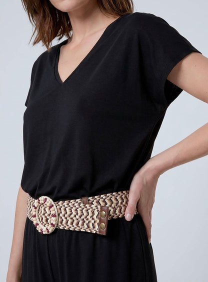 T-shirt maniche corte con scollo a V Surkana