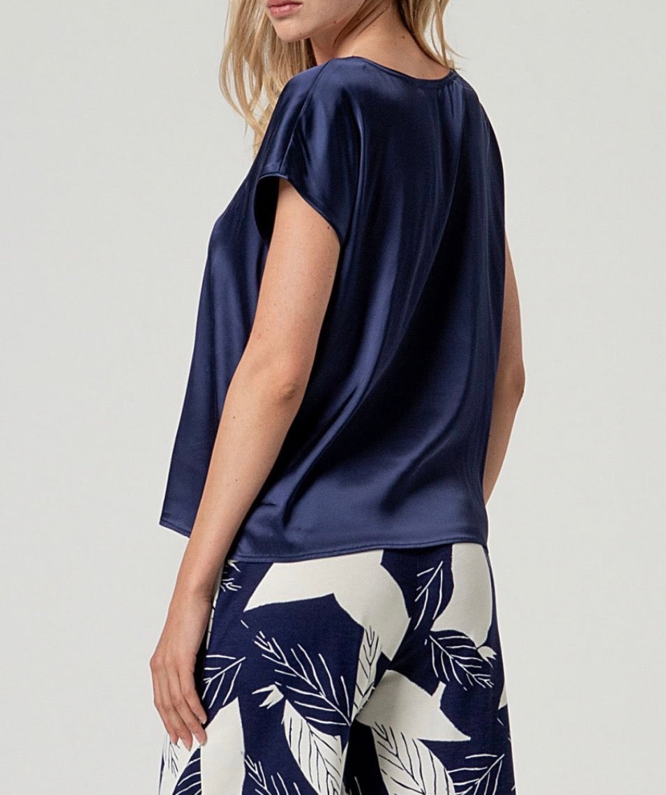 Blusa con collo a V Rosso Surkana