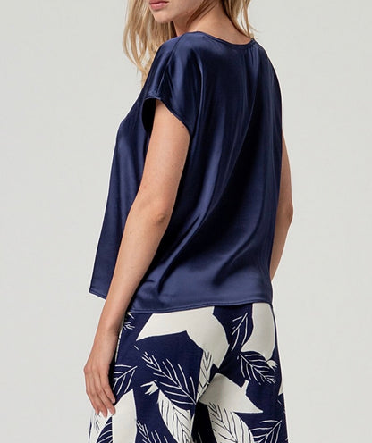 Blusa con collo a V Rosso Surkana