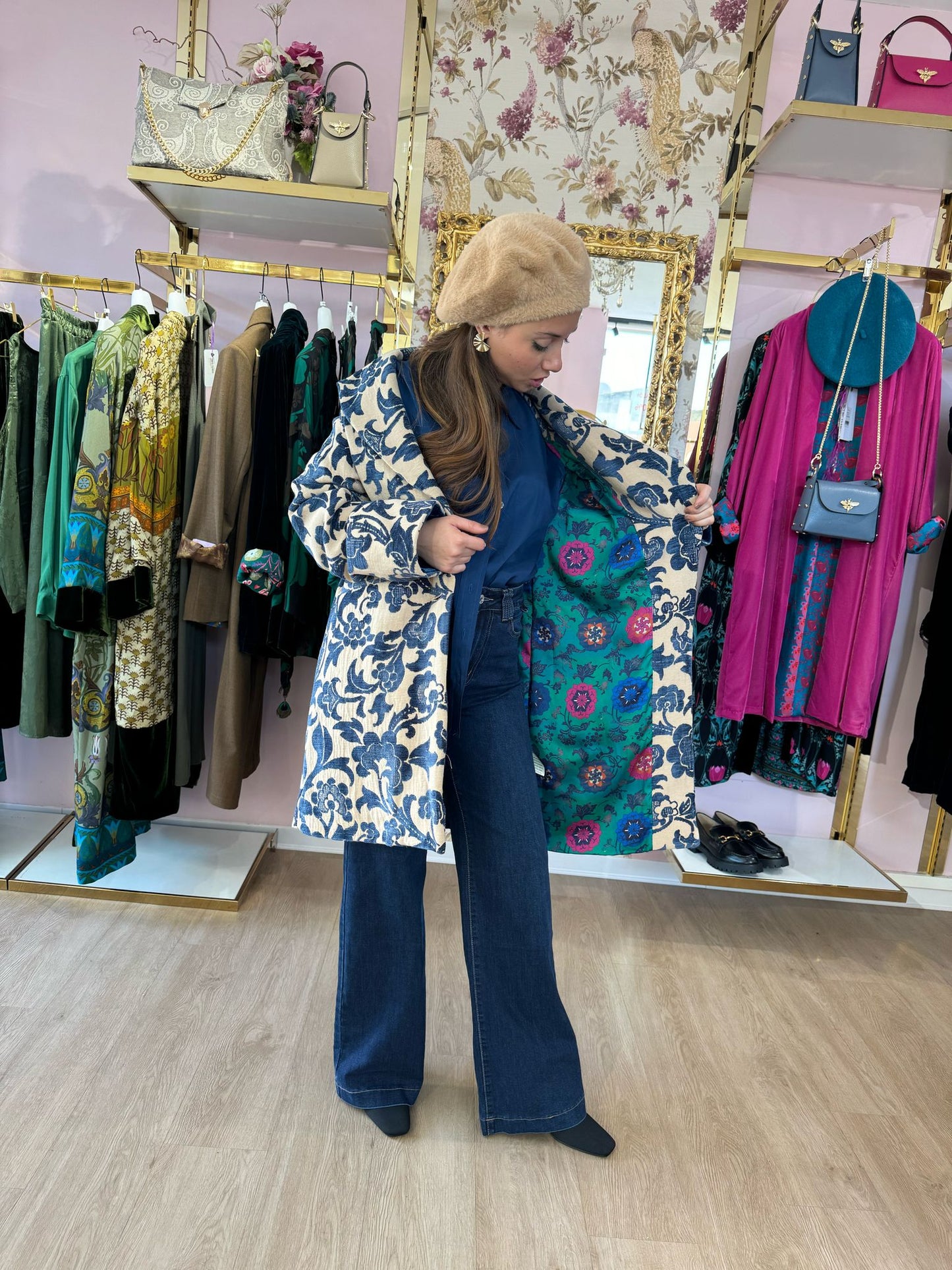 Cappotto jacquard Wu' side